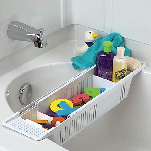 Plastic Bath Tray, Bathtub Holder Non-Slip Telescopic Bathtub Caddy Adjustable by HomDSim