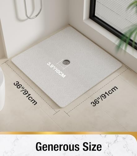 HITSLAM Square Shower Mat, 36 x 36 Inch Non Slip Bath Mat - Image 2