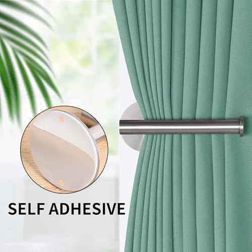 Groleca 2 Pack No Drill Curtain Holdbacks Adhesive Curtain Tiebacks - Image 2