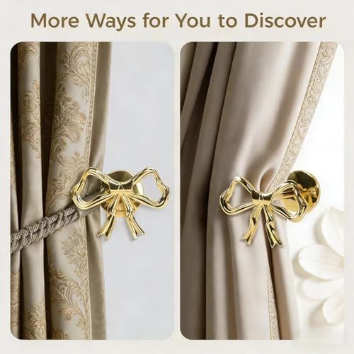Elegant Gold Bow Curtain Holdbacks - Image 5