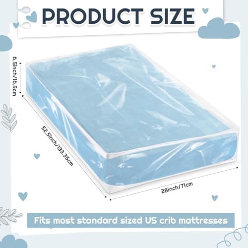 Colingmill 2 Pcs Crib Mattress Storage Bag, 4+ Mil Clear Waterproof Plastic - Image 2