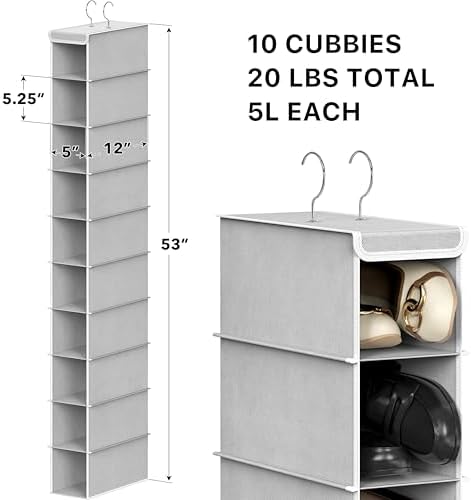 Simple Houseware 10 Shelves Closet Hanging Shoe Organizer - Image 2