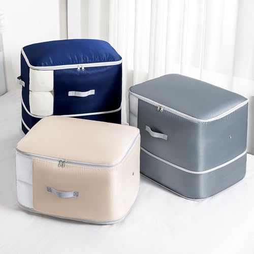 Comforter Storage Bag - 130L Large Capacity Blanket Storage Bags 3-Layer Ultra - Image 7