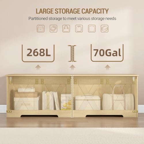 Hzuaneri 59" Boho Storage Chest and Bench | 70 Gal | 330lb Seat - Image 4