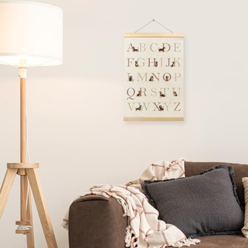 TLESKE Dachshund Alphabet ABC Chart Poster Hanger Frame, Homeschool Preschool - Image 4