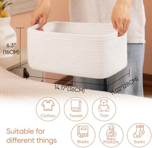 OIAHOMY 4 Pack 14.17 * 11.02 * 6.3IN Storage Baskets - Image 2