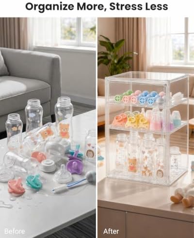 Baby Bottle Organizer, 3 Tier Bottle Storage Organizer - Image 4
