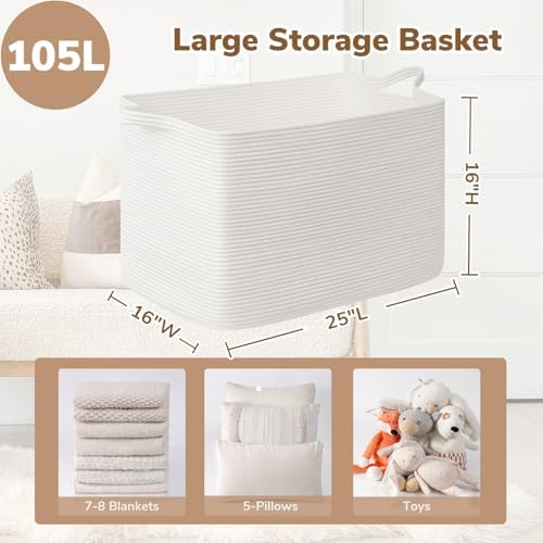Goodpick 105L Extra Large Woven Rope Blanket Basket - Image 3