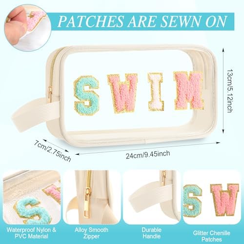 Kacctyen Swim Letter Clear Makeup Bags - Image 2