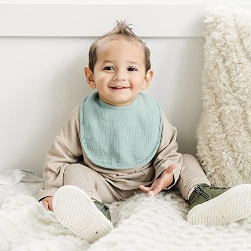 Konssy 8-Pack Muslin Baby Bibs, Adjustable Fit - Image 6
