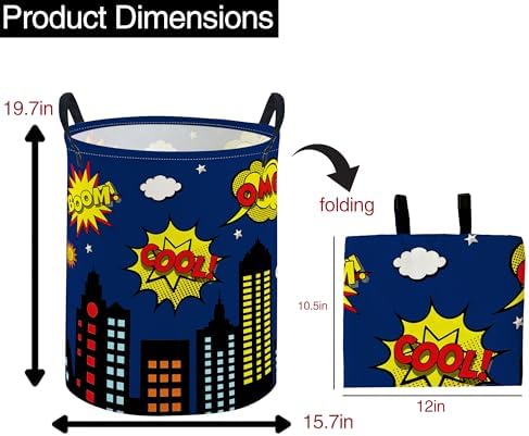 ESSME Kids Laundry Basket, Spider Hamper Collapsible Canvas Waterproof Storage - Image 2