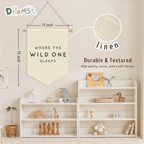Playroom Decor, Where The Wild One Sleeps Pennant Banner - Image 7