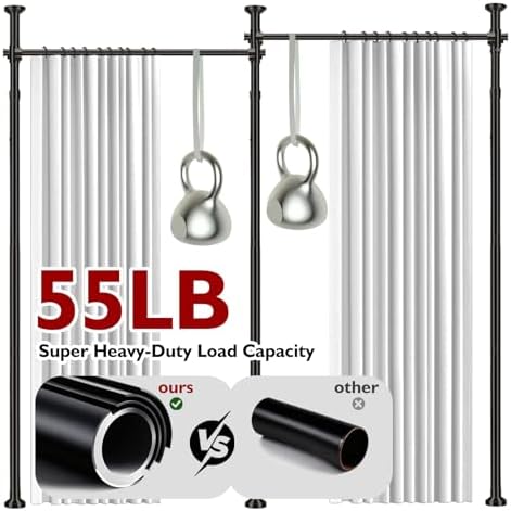 Room Divider Curtain Set-No Drilling Curtain Rod Set, Privacy Curtains - Image 6