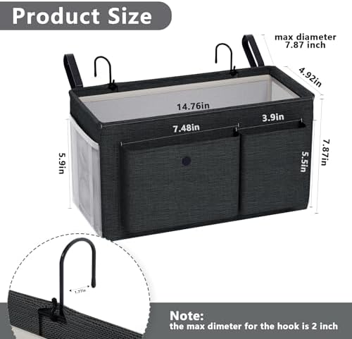 Bedside Caddy Bedside Storage Hanging Organizer - Image 2