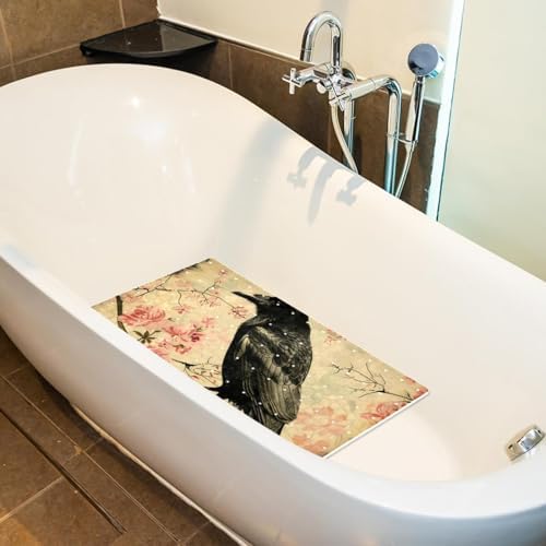 Bathtub Mat Non Slip 26.8x15.1In, Crow - Image 5