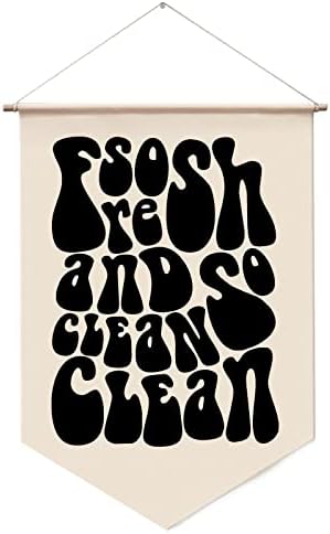 So Fresh and so Clean Clean, Laundry Room Wall Hanging, Funky Banner Wall Art by WCDHOR