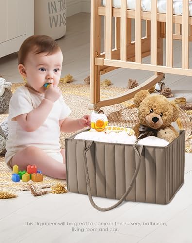 SWEET DOLPHIN 2-Pack Quilted Diaper Caddy Organizer – Premium Puffer Style - Image 2