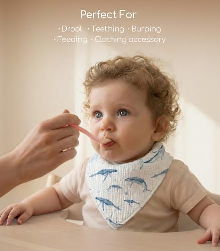 8 Pack Muslin Baby Bandana Bibs - Image 2