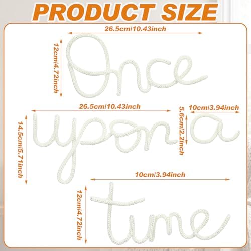 Barydat 4 Pcs Once Upon a Time Letters Nursery Decor Woven Sign - Image 2