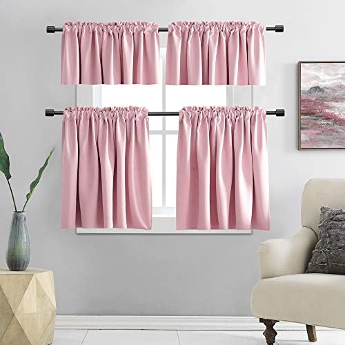 DONREN 2 Panels Pink Blackout Valances - Image 4