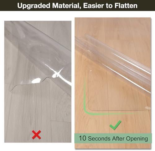 Crystal Clear Floor Mat 4×6ft, Upgraded Easy Flat Waterproof Vinyl Rug Cover - Image 2