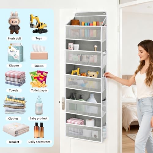 Over-the-Door Organizer, 5 Large Pockets and Mesh Pouches - Image 4