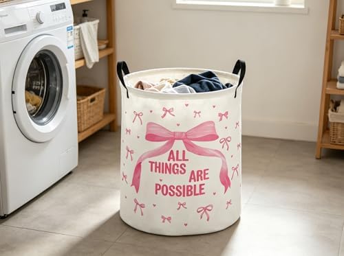 Kids Laundry Basket Bowknot Hamper - Image 3