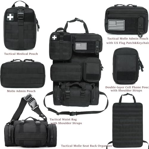6 Pack Tactical Molle Car Seat Back Organizer - Image 3