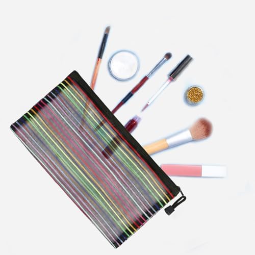 Mesh Bags with Zipper, Nylon Makeup Bag Cosmetic Pouches Travel Organizer Case - Image 2