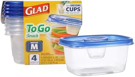 Glad GladWare To-Go Medium Rectangle Snack Containers, 24 oz by GladTrashFoodStorage