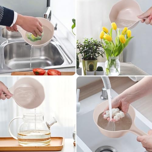 Plastic Water Scoop for Bath, Light Pink Shower Bucket, Bathroom Water Scoop Cup - Image 6