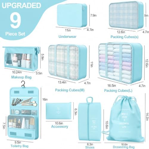8/9 Set Packing Cubes for Travel, Suitcase Organizer Bags for Luggage - Image 2