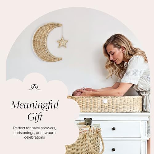 BEBE BASK Handmade Rattan Moon Wall Decor - Image 5