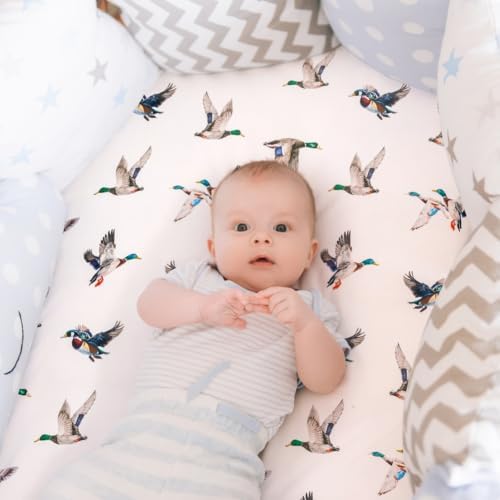 4 Pack Mallard Duck Baby Bassinet Sheets Neutral Unisex Breathable Fitted - Image 4