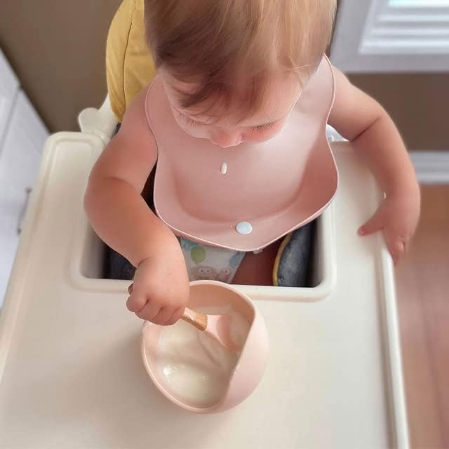 Ginbear Suction Baby Bowl Silicone Bib Spoon Set 6 M+ - Image 5