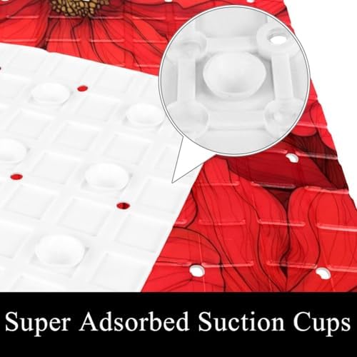 Shower Mat Non Slip, Poppies Anti Slip Bath Mat - Image 3