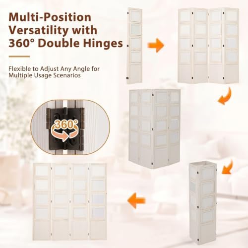 4 Panel Photo Room Divider, Folding Privacy Screen Decorative - Image 4