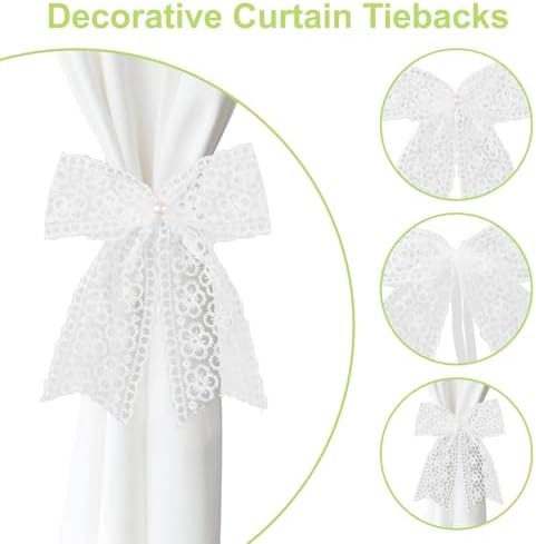 4Pcs Small Flower Bow Curtain Tiebacks, Elegant Bow Butterfly Curtain Tiebacks - Image 4