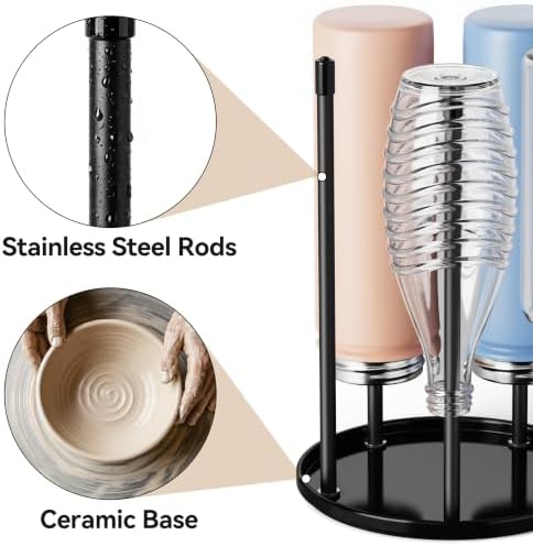 niffgaff Bottle Drying Rack – Ceramic Base Bottle Organizer - Image 6