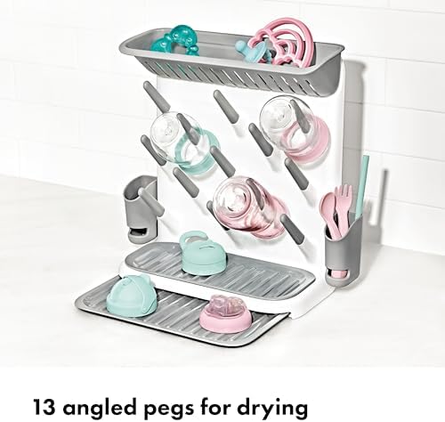 OXO Tot Expandable Baby Bottle Drying Rack, Space-Saving, Expandable - Image 4