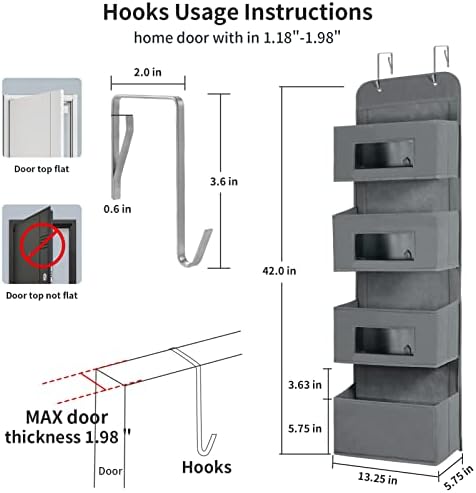 MAX Houser 4-Shelf Over The Door Hanging Organizer - Image 2
