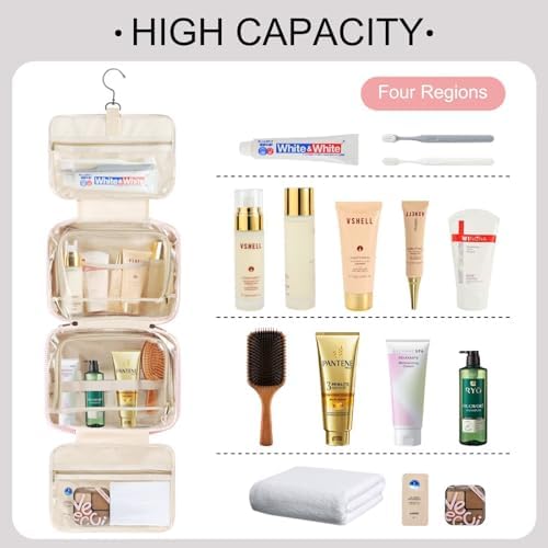 TOPEAST Travel Hanging Toiletry Bag & Makeup Bag - Image 4