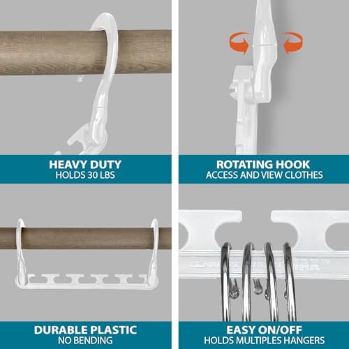 Wonder Hanger Max 20-Pack Space-Saving Hangers, 360° Hooks - Image 2