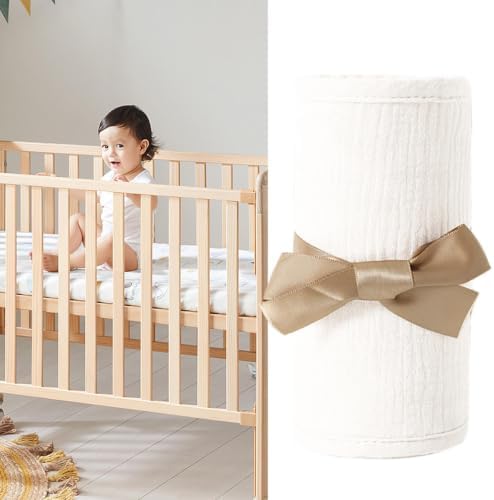 4‑Pieces Cot Rail Protector, Breathable Cotton Gauze Bed Edge Guard - Image 2