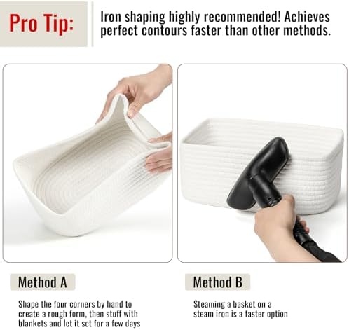 8 Pack Small Storage Baskets for Organizing, Woven Rope Bins for Bathroom - Image 7