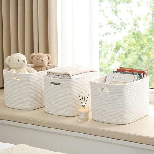 3 Pack Woven Baskets, Storage Baskets by HZFTJOY