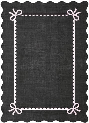 GarveeHome Scalloped Entryway Rug 2x3 Washable Bow Rug - Image 4