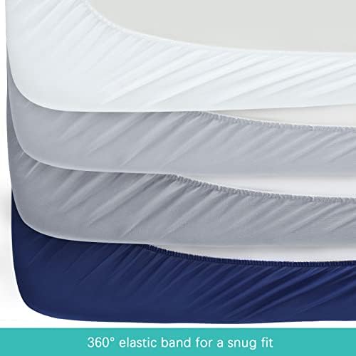 Crib Sheets for Boys and Girls Fitted 4 Pack, Neutral Crib Fitted Sheet - Image 4