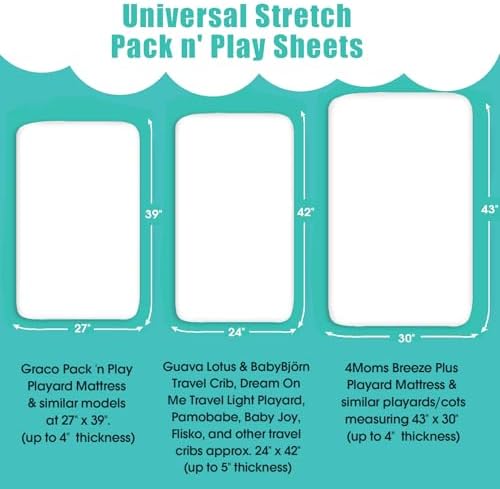 Pack n Play Sheets, BROLEX 2 Pack Mini Crib Sheets, Stretchy Portable Fitted - Image 7