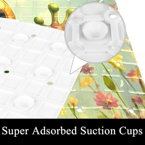 Shower Mat Non Slip, Frog Flower Anti Slip Bath Mat - Image 3